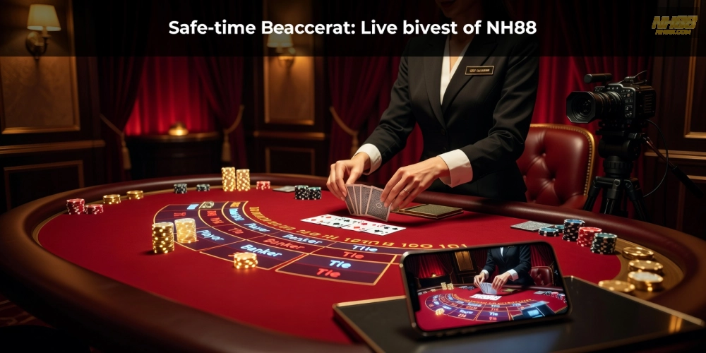 Minh họa giao diện baccarat live casino nh88 với dealer chuyên nghiệp