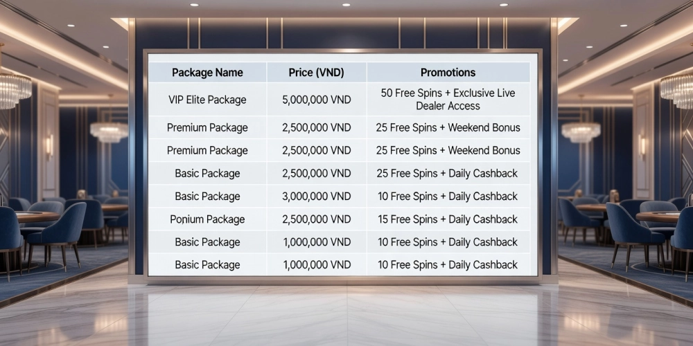 Bảng giá các gói dịch vụ casino da nang nh88 cập nhật 2025 với ưu đãi hấp dẫn