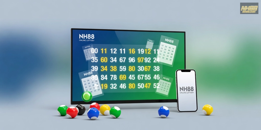 Khái niệm xổ số hôm nay nh88 được minh họa qua giao diện ứng dụng hiện đại